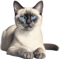 ein skizzieren von ein Siamese Katze. KI-generiert. png