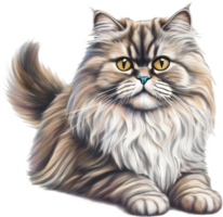 A sketch of a Persian cat. AI-Generated. AI-Generated. png