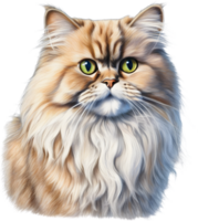 A sketch of a Persian cat. AI-Generated. AI-Generated. png