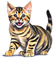 A sketch of a Bengal cat. AI-Generated. png