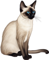 ein skizzieren von ein Siamese Katze. KI-generiert. png