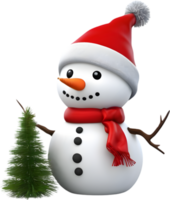 snowman celebrating the upcoming Christmas holiday. AI-Generated. png