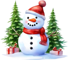 bonhomme de neige célébrer le A venir Noël vacances. ai-généré. png