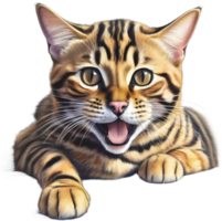 ein skizzieren von ein Bengalen Katze. KI-generiert. png