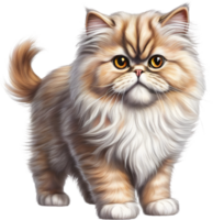 A sketch of a Persian cat. AI-Generated. AI-Generated. png