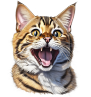 ein skizzieren von ein Bengalen Katze. KI-generiert. png