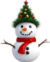 snowman celebrating the upcoming Christmas holiday. AI-Generated. png