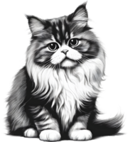 A sketch of a Persian cat. AI-Generated. AI-Generated. png