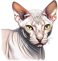 A sketch of a Sphynx cat. AI-Generated. png