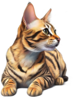 ein skizzieren von ein Bengalen Katze. KI-generiert. png