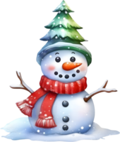 snowman celebrating the upcoming Christmas holiday. AI-Generated. png