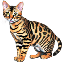 ein skizzieren von ein Bengalen Katze. KI-generiert. png