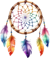 Watercolor Dream Catcher. AI-Generated. png