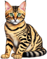 ein skizzieren von ein Bengalen Katze. KI-generiert. png