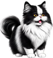 A sketch of a Persian cat. AI-Generated. AI-Generated. png