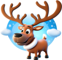 A Santa Claus's reindeer painting. AI-Generated. png