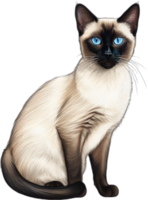 ein skizzieren von ein Siamese Katze. KI-generiert. png