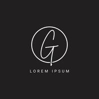 G letter hand written logo monogram with circle vector template.