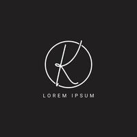 K letter hand written logo monogram with circle vector template.