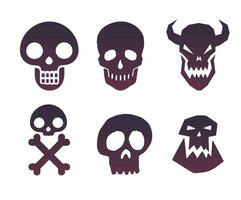 Set of different abstract skulls vector