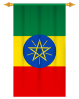 Etiópia bandeira vertical galhardete isolado png