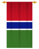 Gambia Flagge Vertikale Wimpel isoliert png