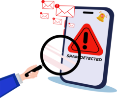 informatica ladro nascondere dentro un e-mail o spam rilevamento e e-mail dati phishing png