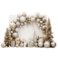 Christmas balls in 3d rendering Ai Generative png