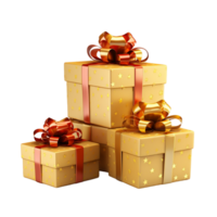 Golden Gift Box Ai Generative png