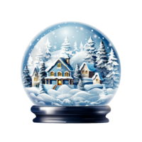 Natale neve palla neve globo inverno montagne cabina ai generativo png