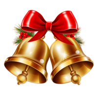 Christmas Golden Bells Ai Generative png