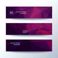 three banners with abstract geometric shapes vector