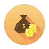 Illustration of a bag with money vector