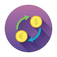 Currency exchange illustration. Converting money vector