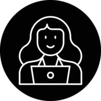 Programmer Female Vector Icon