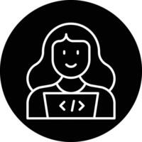 Web Developer Female Vector Icon