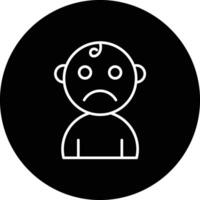 Sad Baby Vector Icon