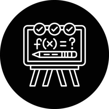 icono de vector de fórmula de solución
