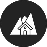 montaña casa vector icono