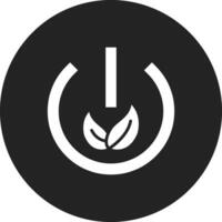 Eco Power Button Vector Icon