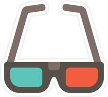 icono de vector de gafas 3d