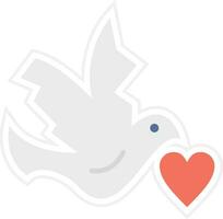 Dove with Heart Vector Icon