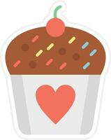 Wedding Cupcake Vector Icon