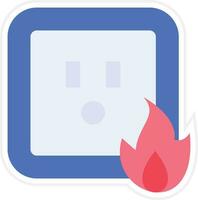 Electricity Fire Vector Icon