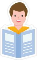 Man Reading Book Vector Icon