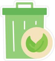 Eco Trash Bin Vector Icon