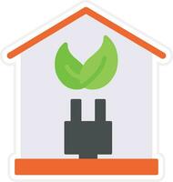 Eco Solar Home Vector Icon