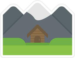 Cabin Landscape Vector Icon