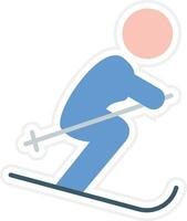 Skiing Vector Icon