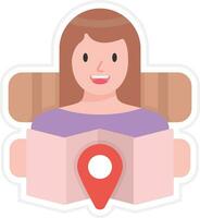 Woman Traveller Vector Icon